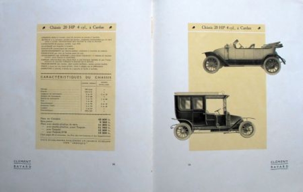 Clement-Bayard Automobiles Modelprogram 1912 Carbrochure (7932)